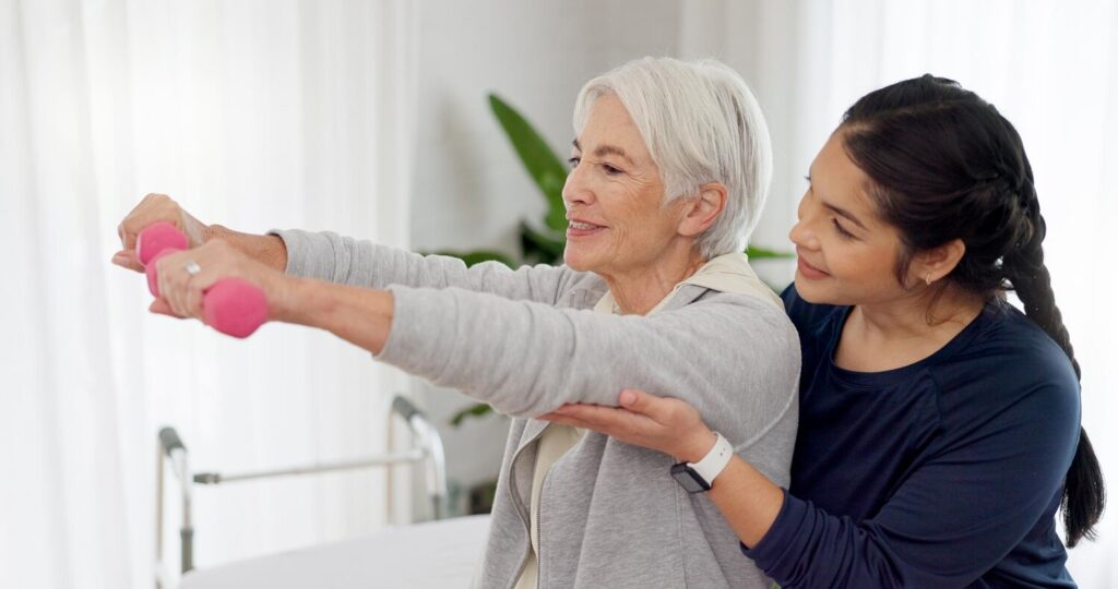 woman nurse dumbbell with senior patient physiotherapy exercise workout old age home female doctor caregiver personal trainer helping elderly care weightlifting healthy body 590464 216513 woman nurse dumbbell with senior patient physiotherapy exercise workout old age home female doctor caregiver personal trainer helping elderly care weightlifting healthy body 590464 216513