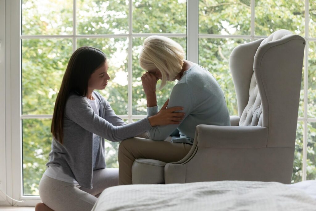 daughter comforting elderly mother sharing difficult life period giving support 656932 4644 daughter comforting elderly mother sharing difficult life period giving support 656932 4644